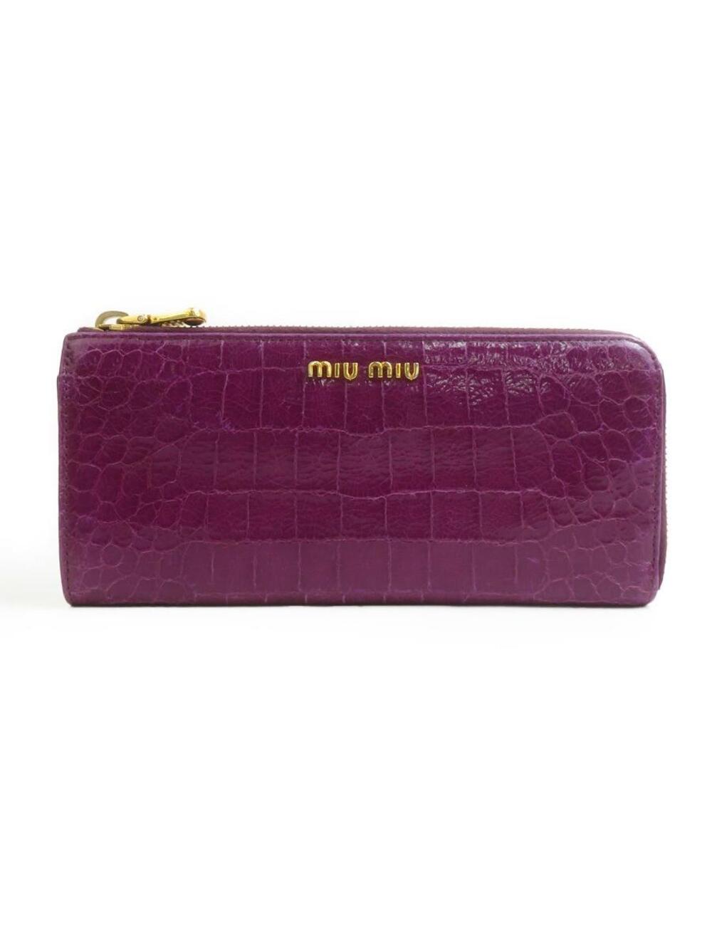 Auth Miumiu Zip Around Long Wallet #373570M15B
